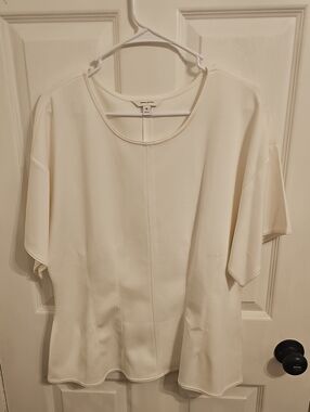 Banana Republic Cream Scoop-Neck Ponte Blouse